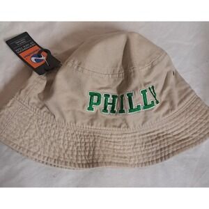 Philly Bucket Hat Newhattan Beige Cotton Embroidered PHILLY L/XL NWT